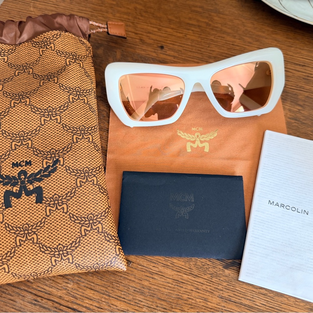 MCM White and Gold Sunglasses
